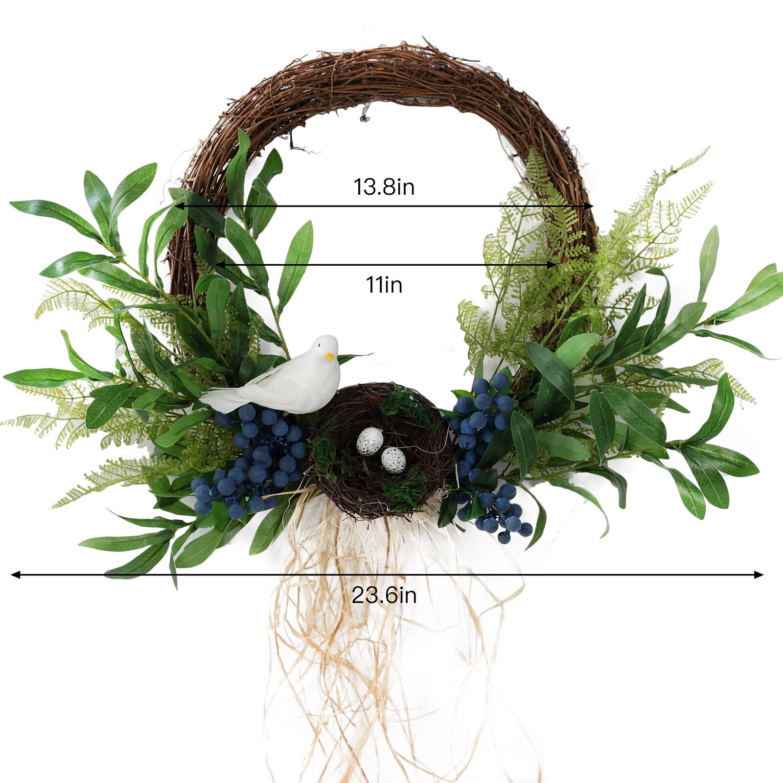 Flower Wreath Natural Rattan Wreath DIY Crafts Wedding Decoration For Home Door Hanging Christmas Wreaths Flower Easter Decor: 7