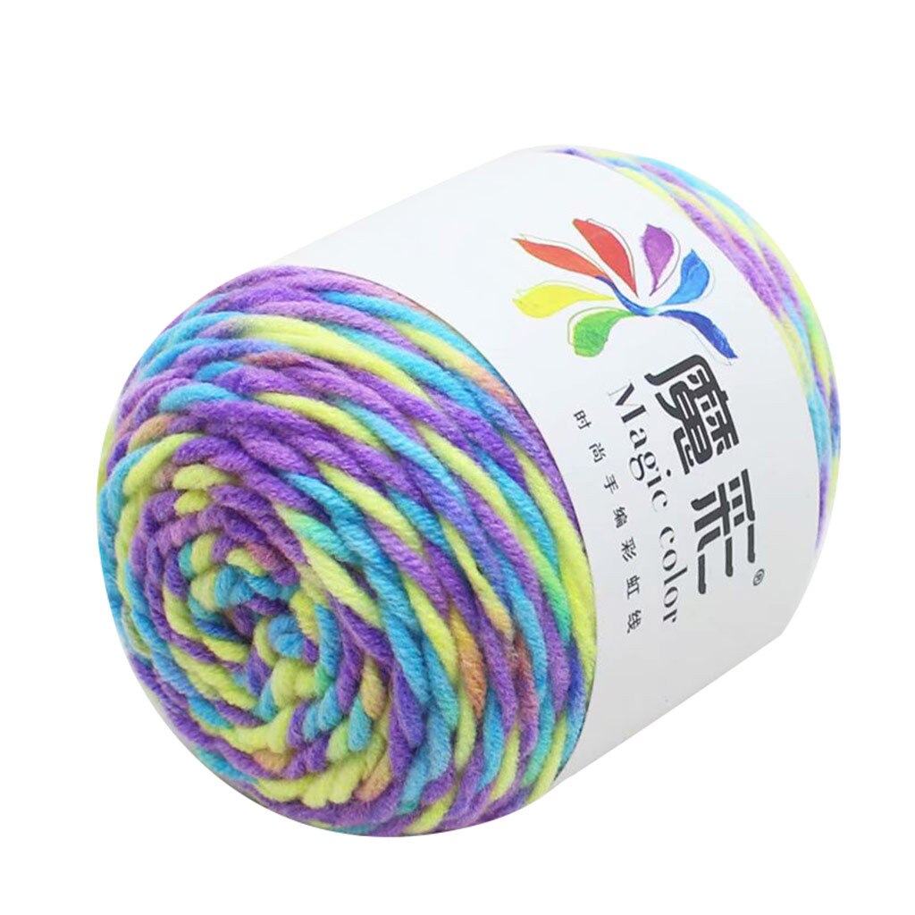 Fil 5 brins de coton arc-en-ciel Crochet bricolage pull écharpe ligne coton laine à la main mince tricot doux bébé fil fil #45: P