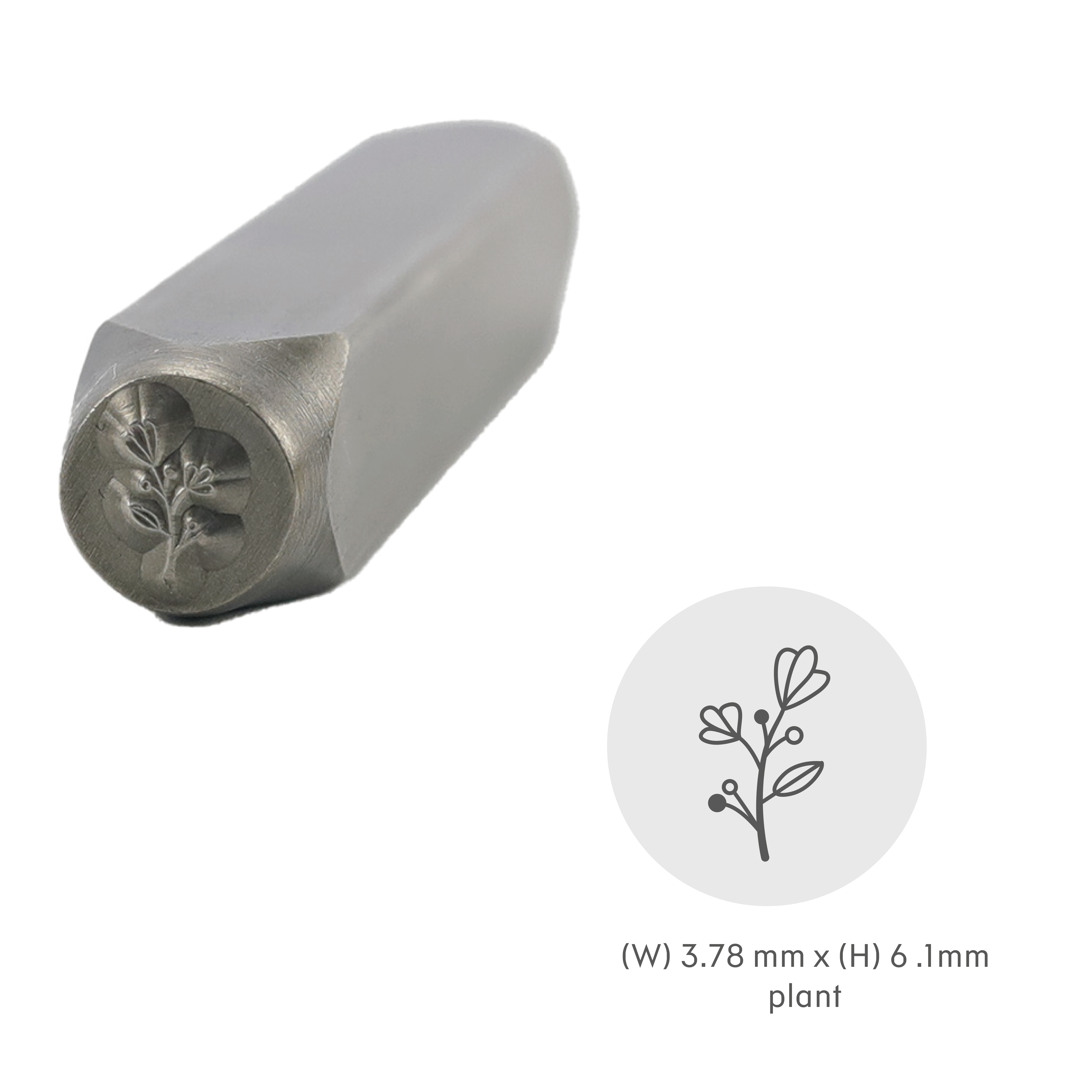Gör-det-själv-symbol metallstans metallstämplingssats konstellationsläderstämplar, läderlogotyptryckverktyg, smyckesstämpling 1/4 (6mm): Växt -1