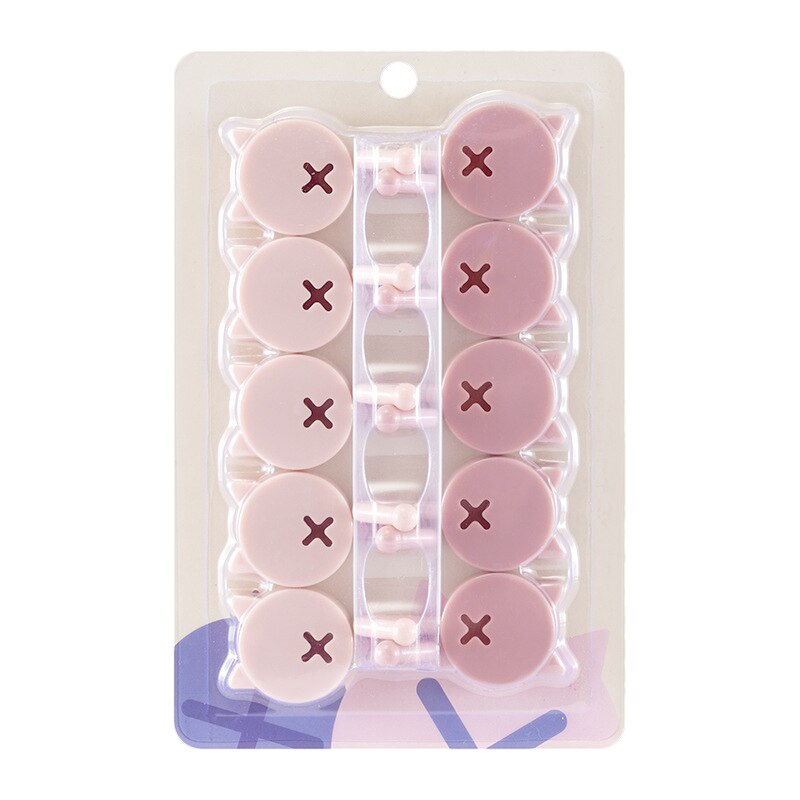 10 packs free punch small hooks strong key wall sticky hooks cute cartoon hooks: pink