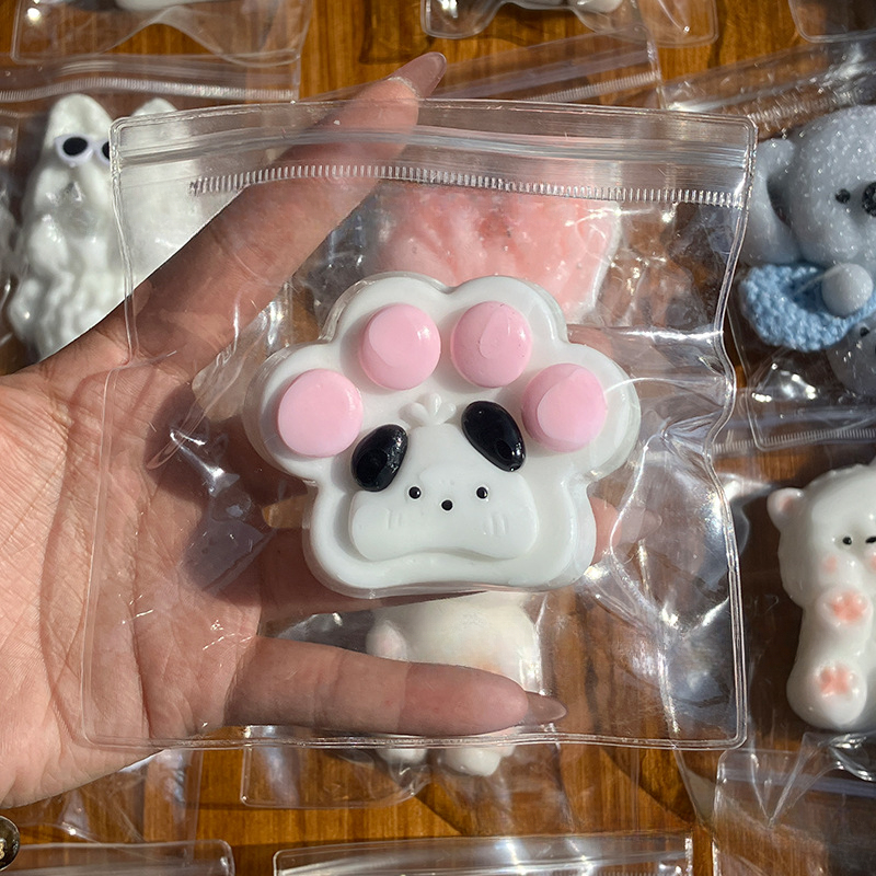 Pie antiestrés de Navidad, pie blando suave, pegajoso, alivio del estrés, juguetes relajantes, apretar, tabique, pata de gato, juguete de dibujos animados Kawaii