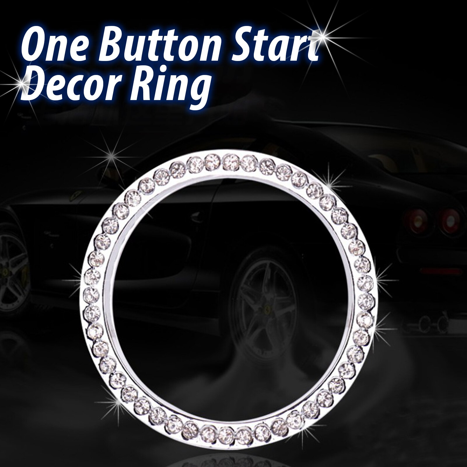 Auto Starter Switch Decor Auto-interieur Strass Ring Auto Starter Ring Decoratie Auto Interieur Decoratie Vrouw