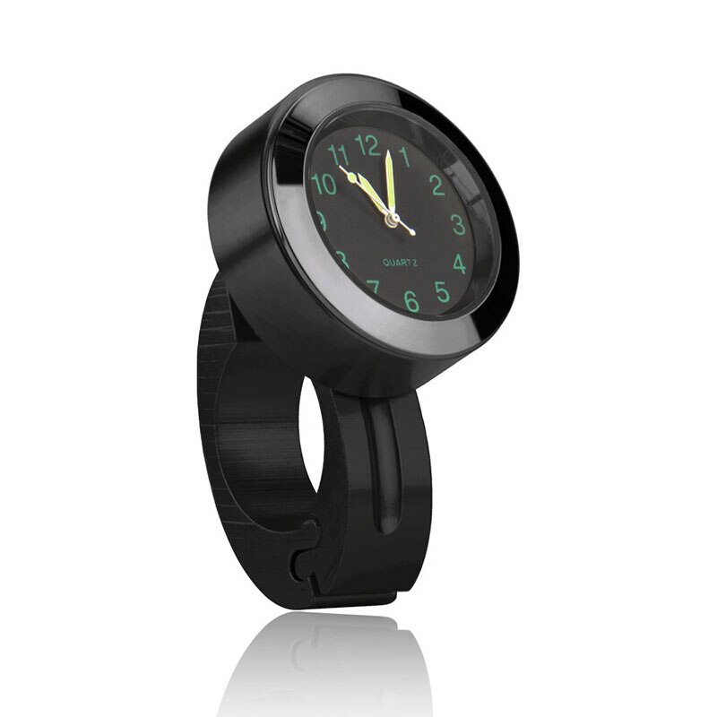 Luminous Clock Motorcycle Handlebar Mount Waterproof Timetable for Bicycle Scooter Modified Watch Accessories Black Silver: A