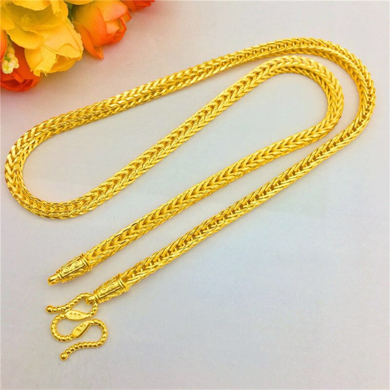 Collana di lusso placcata in oro 24 carati per uomo padre fratello fidanzato serpente catena collane matrimonio compleanno regalo squisito gioielli