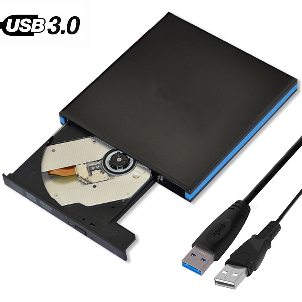 Lecteur optique Compact et mince USB 3.0 pour ordinateur portable, lecteur de DVD, RW, graveur de CD, enregistreur, lecteur de charge