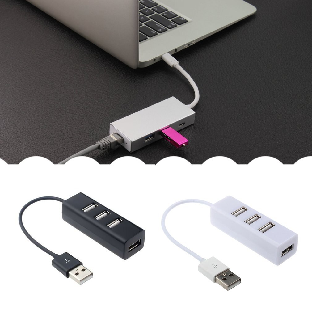 4-Port Usb 2.0 Hub One Drag Four Splitter Hub Plug And Play Mini Small Socket Hub /Usb 4-Port Splitter