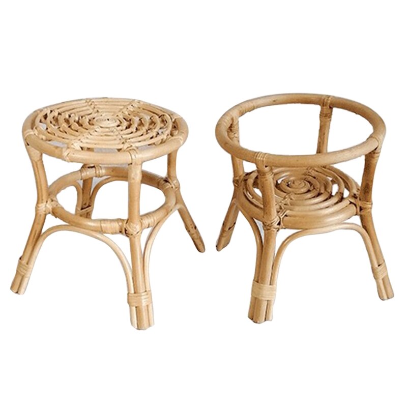 Natural Rattan Plant Stand Rack Indoor Flower Pot Holder Garden Vine Trellis