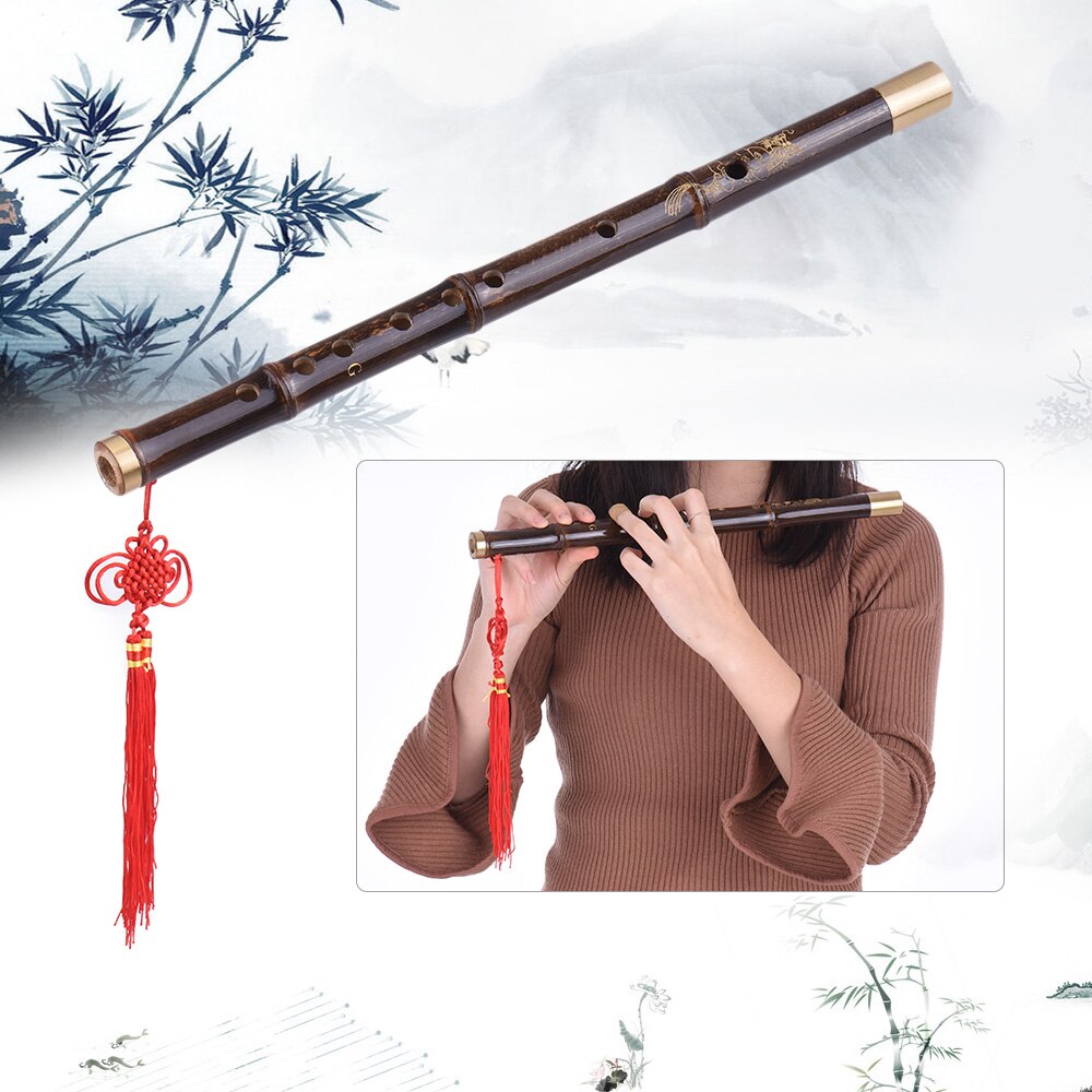 Flûte Dizi en bambou noir, Instrument Musical chinois traditionnel fait à la main, clé de niveau d&#39;étude D pour débutants