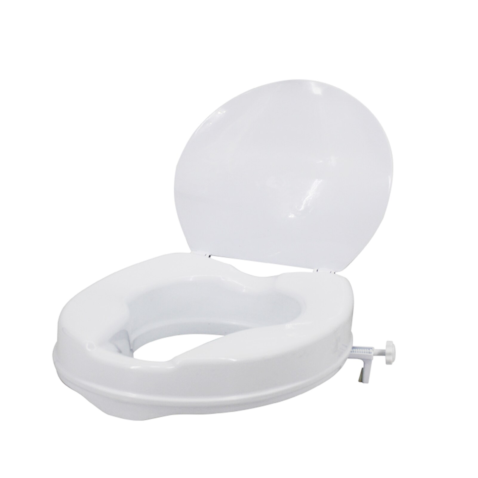 2/4/6In Raised Toilet Seat Heavy Duty Elevated Toilet Seat with Tightening Clamps Raised Toilet Seats for Most Elongated Toilets: 2in with Lid