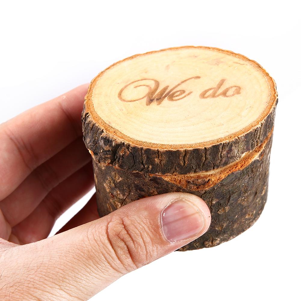 TPFOCUS Wooden Ring Box Country Style Wedding Ring Box WE DO Pattern Rustic Ring Box for Wedding Ceremony