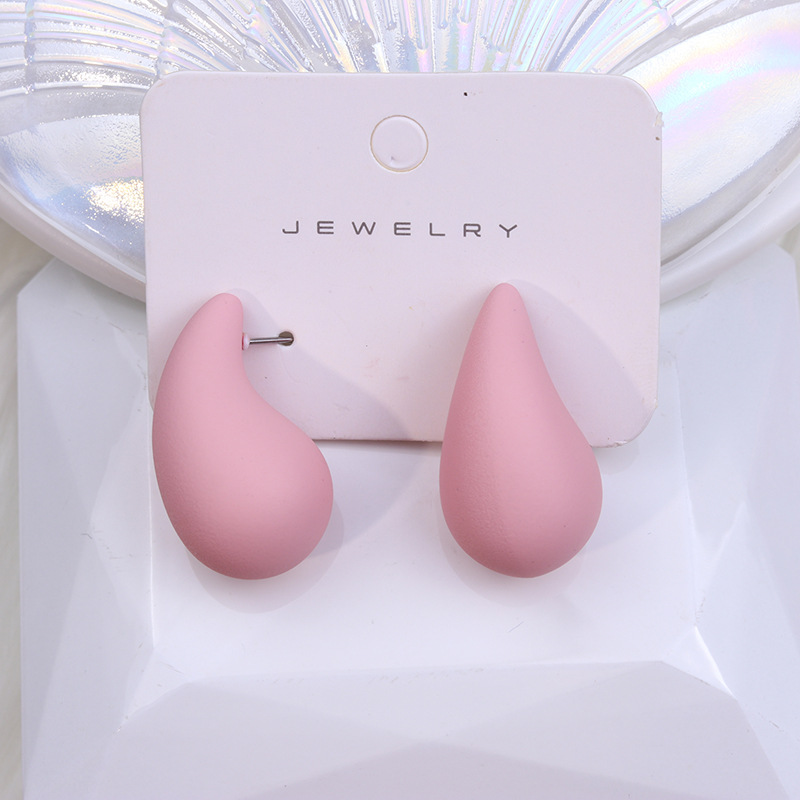 Pendientes colgantes de gota de agua con cúpula gruesa multicolor para mujer y niña, aretes grandes de acrílico con forma de lágrima, joyería ligera para las orejas Dupes: Marrón