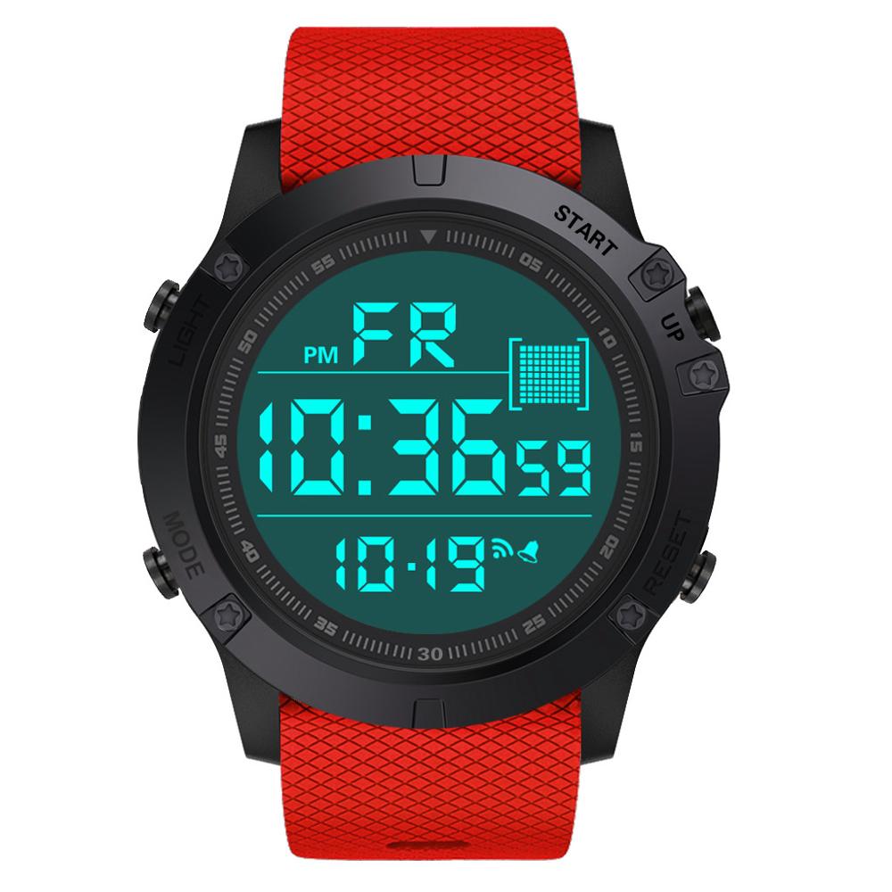 Horloge heren dames sporthorloges waterdicht outdoor led digitaal datum rubber sport polshorloge relogio klok reloj q: Rood