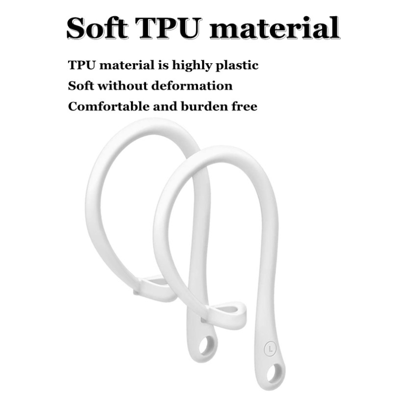 Almohadillas antipérdida con gancho para la oreja, ajuste seguro, accesorios protectores de auriculares inalámbricos de silicona, 1 par de soportes para Apple AirPods 1 2 3 Pro