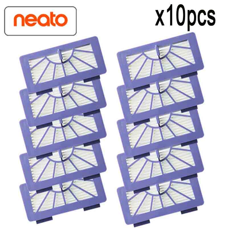 Brosse à rouleau + filtre HEPA pour Neato XV-21 XV Signature Pro XV-11 XV-12 XV-15, brosses à rouleau courbes de remplacement: 10pcs