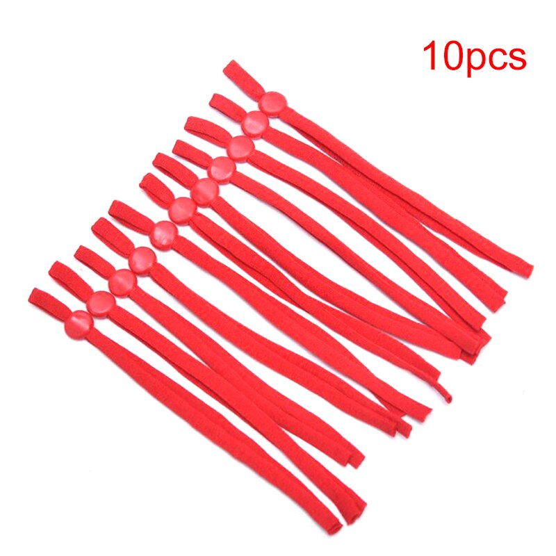 10 st mask sy elastisk bandkord med justerbart spänne stretchig mask öronögla snodd öronskydd rep diy gör förnödenheter: Röd