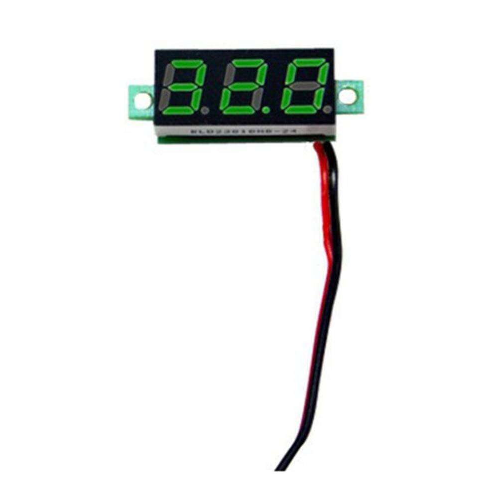 Voltímetro Digital de 0,28 pulgadas DC 32V de doble LED amperímetro voltaje amperímetro potencia dos cables pantalla Digital voltímetro DC ajustable: green