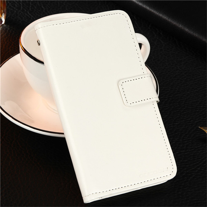 GUCOON Vintage Wallet Case for BQ BQ-5340 Choice 5.34inch PU Leather Classic Book Flip Cover Magnetic Cases: White