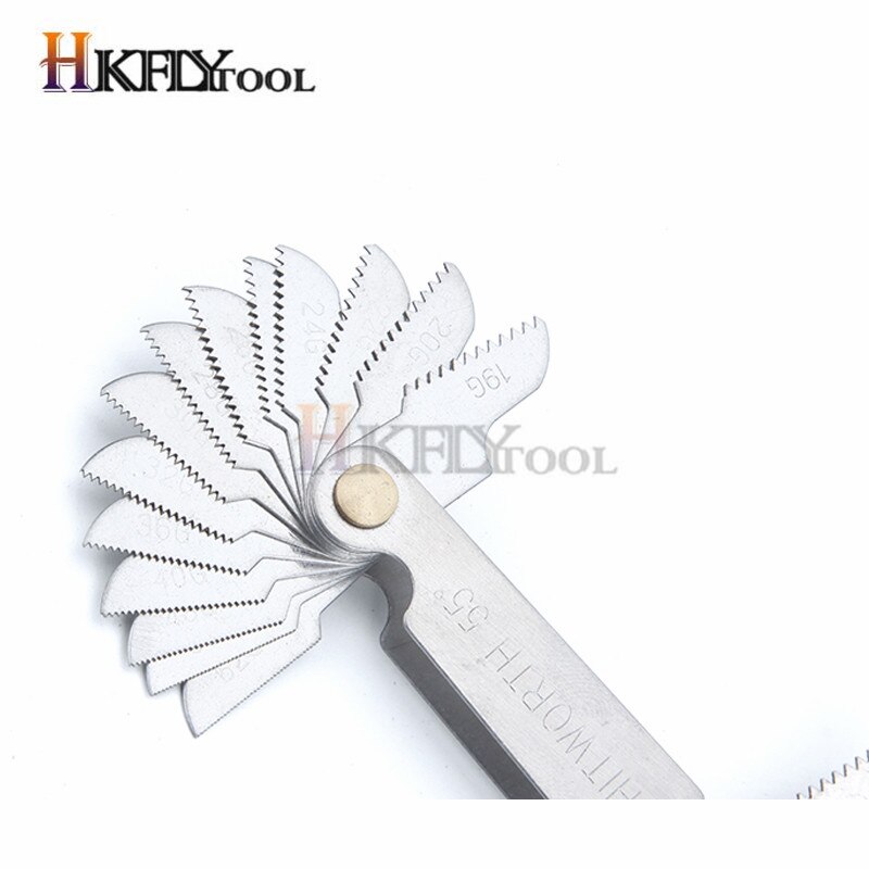 Screw Gauge Set Whitworth 55 Degree &amp; Metric 60 Degree Grip Whitworth Screw Thread Pitch Gauge Measuring Gauging Tools