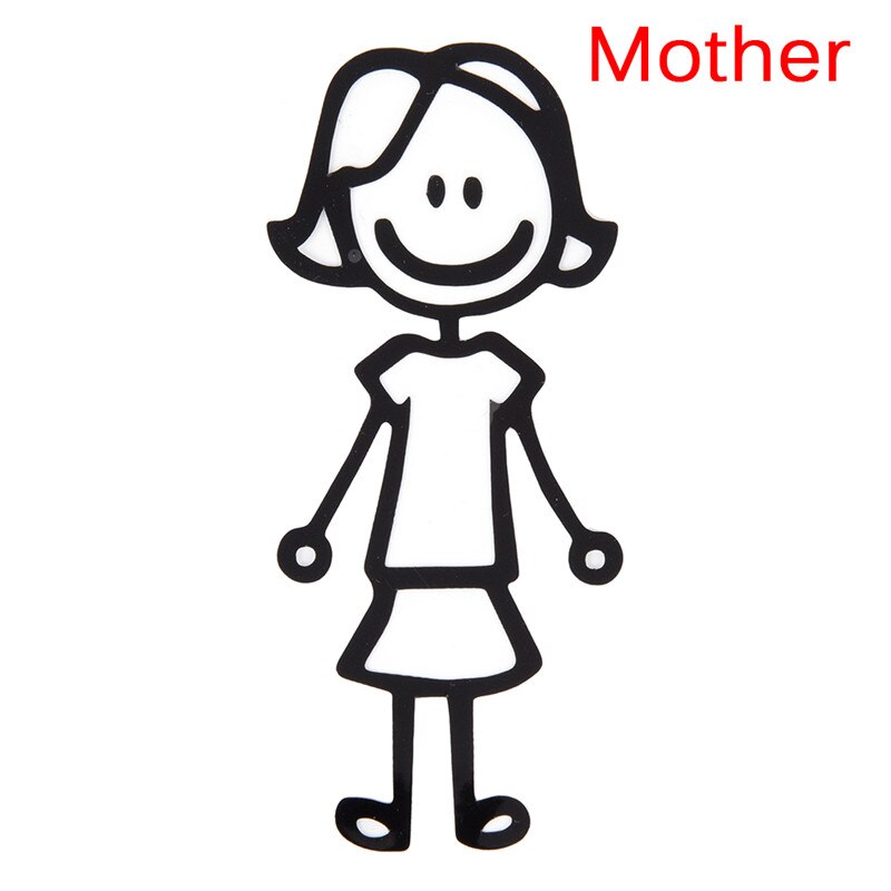 1set Lovely Custom Family Member Viny Decal Car Stick Figure DIY Adhesive Window Car Stickers Waterproof Auto Sticker: mother