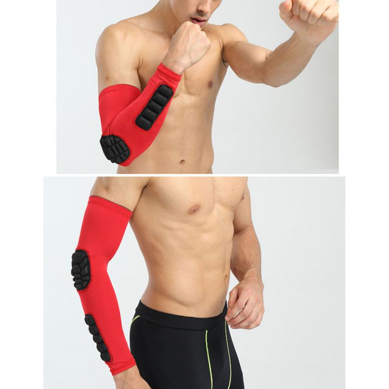 Arm Warmers Sport Basketball Sleeves Honeycomb Anti-collision Non-slip Compression Elbow Pads Protector Armband Safety Band