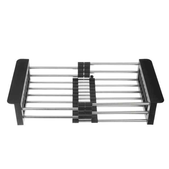 Stainless Steel Adjustable Telescopic Kitchen Over Sink Dish Drying Rack Insert Storage Organizer Fruit Vegetable Tray Drainer: Default Title