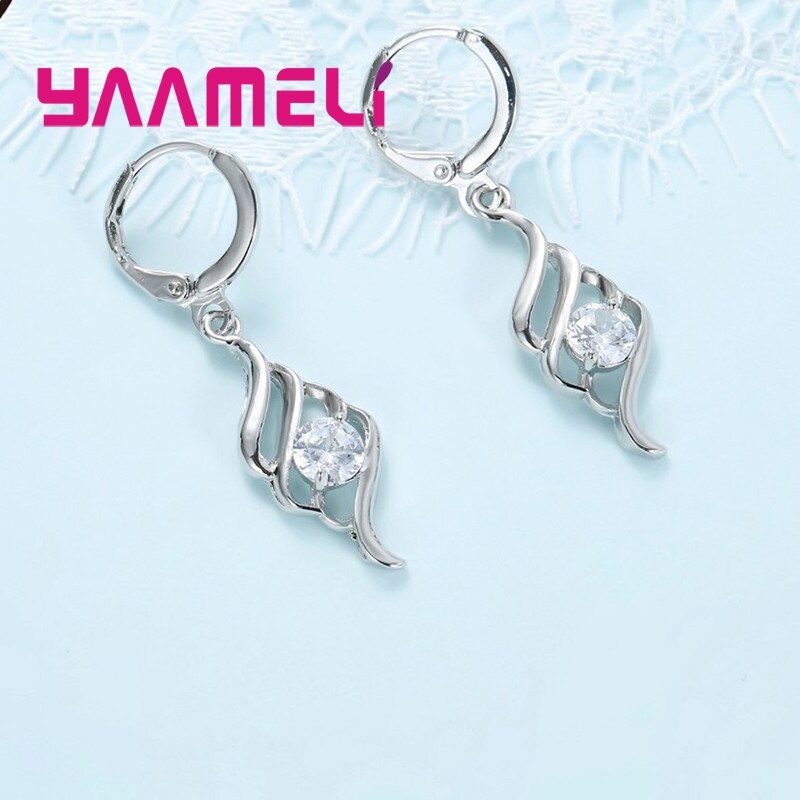 925 Sterling Zilveren Sieraden Sets Voor Vrouwen Charms Hanger Collier Hoop Earring Klassieke Collares Huwelijkscadeau