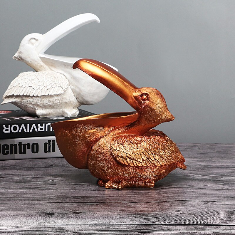 Zachte Decoratie De Pelikaan Standbeeld Deur Sleutel Veranda Wijn Kast Opbergdoos Thuis Toekan Hars Sculptuur Vogel Art Ornament