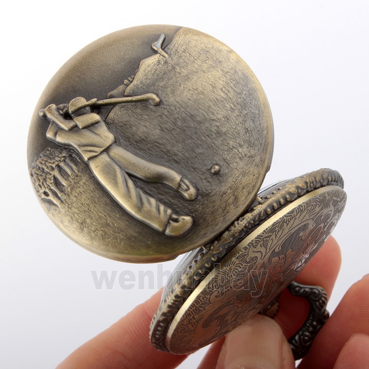 Antik kvarts fickur steampunk vintage kedja golf julglas medaljonger reloj de bolsillo