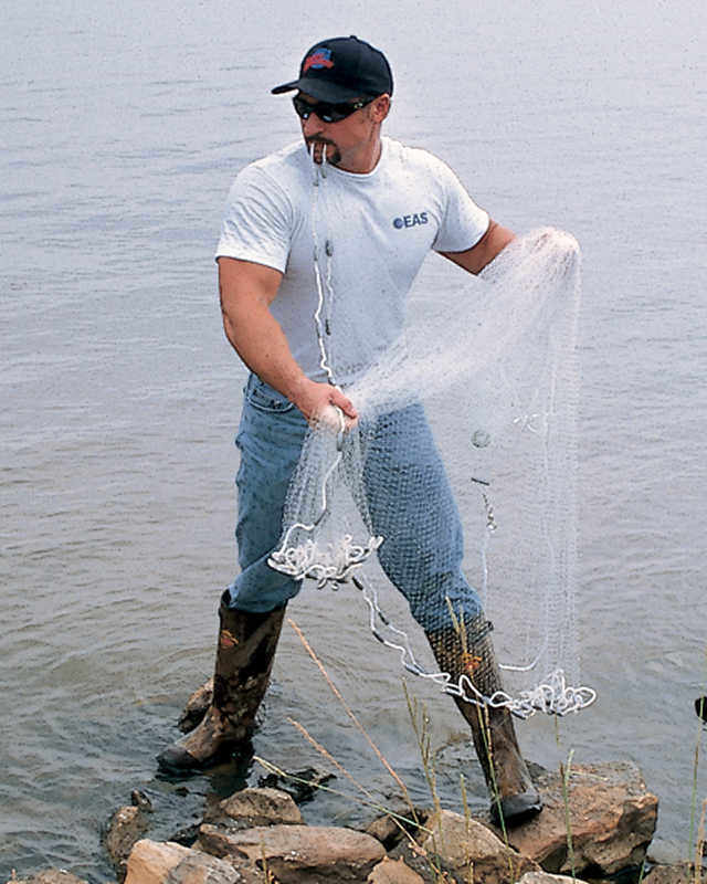 Fiskenet 2.4-4.2m fiskenet amerikansk håndstøbt net nylon galvaniseret jern vedhæng sprots kaste støbt net