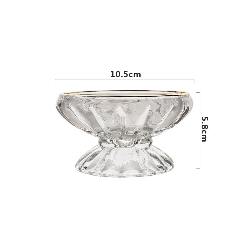 Taza para helado de vidrio con encaje de phem , taza transparente con cristal de arena para postre, taza para ensalada, batidos de frutas, té, Copa familiar: A-5