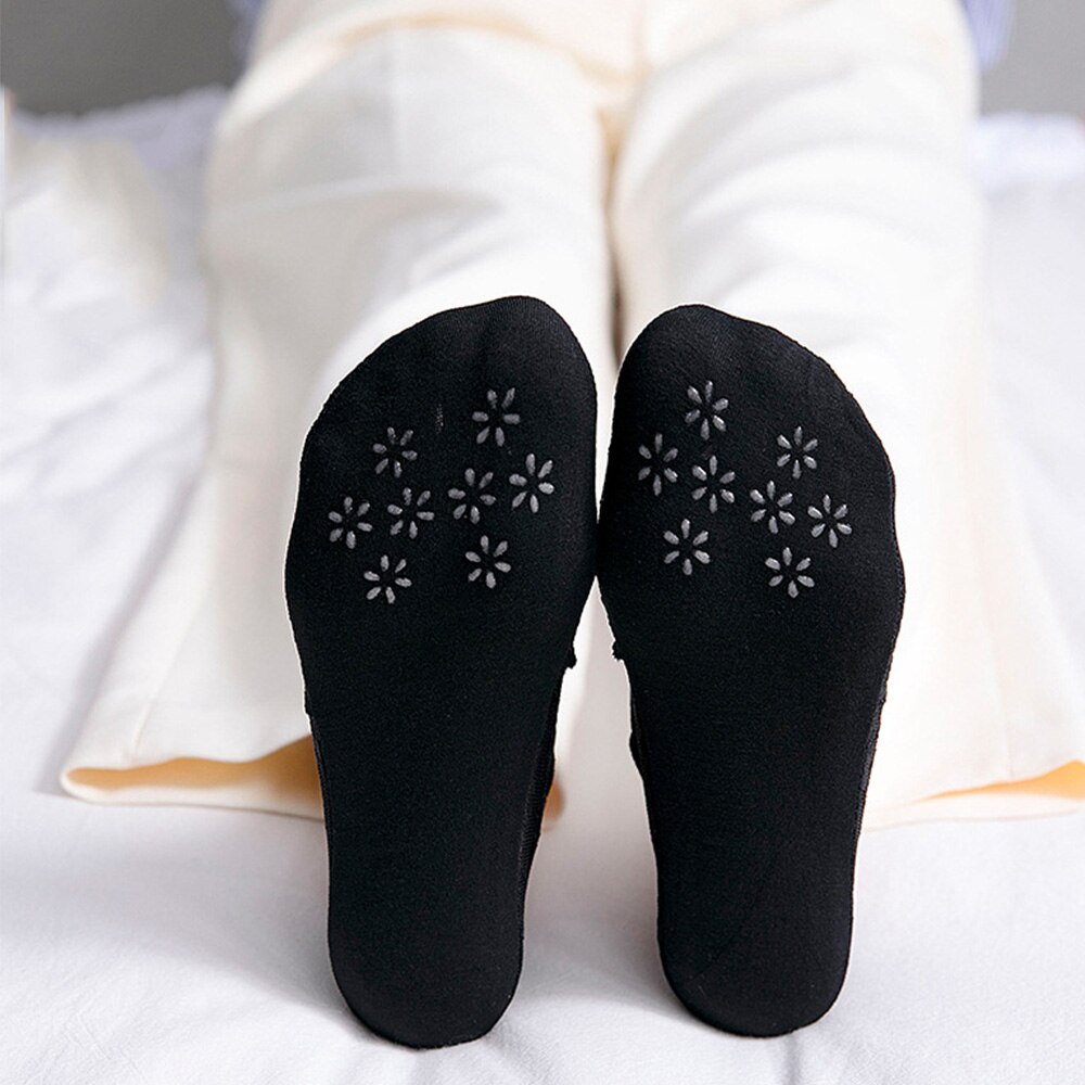 Mesh blonder blomsterstrømper kvinder gennemsigtige høje hæle usynlige anti-slip hjemmesko sokker