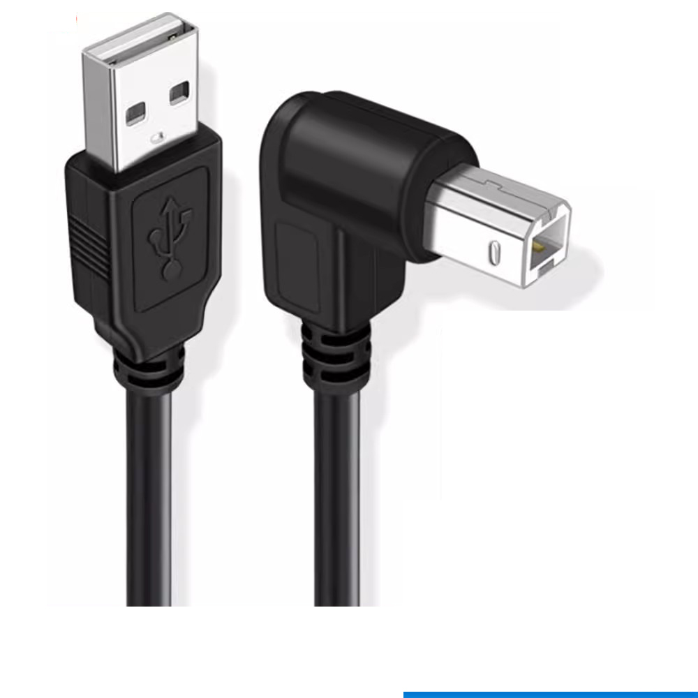 Câble USB 2.0 coudé haut, bas, gauche et droite, pour imprimante et Scanner de Type A mâle à Type B mâle, 90 degrés, 30cm 50cm 1m 150cm 1ft 5 pieds: Argent / 1 mètre