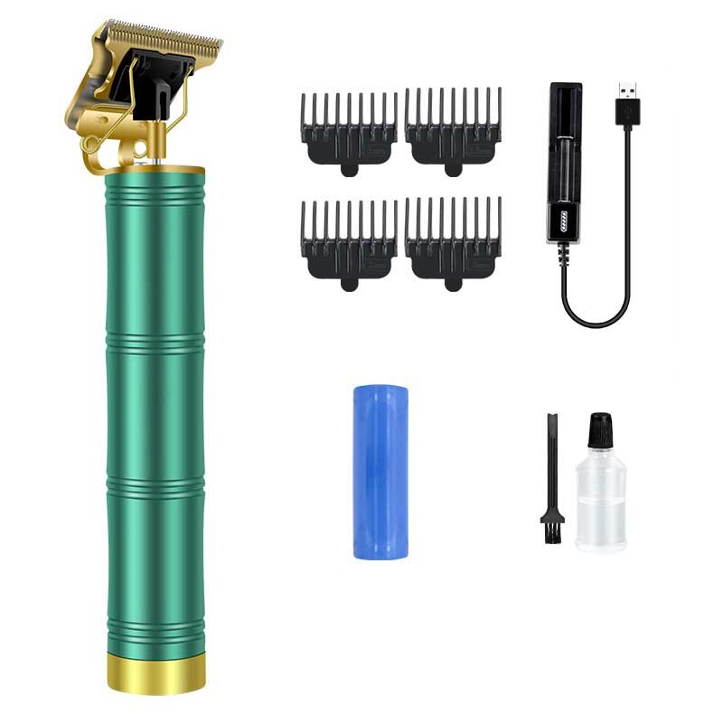 Pro Real Zero Gapped Cordless Clipper Electric Trimmer Wireless Hair Clipper: Green