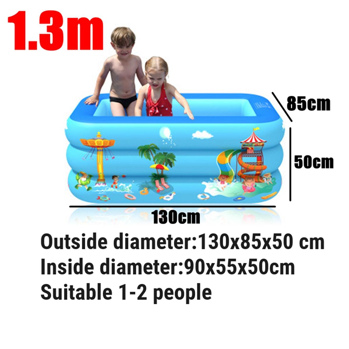 120/130/150cm Children Bathing Tub Baby Home Use Paddling Pool Inflatable Square Swimming Pool Kids Inflatable Pool ball pit