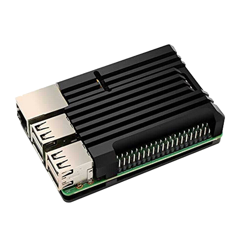 for Raspberry Pi 4B Latest CNC Aluminum Alloy Case Enclosure with Cooling Fan CA