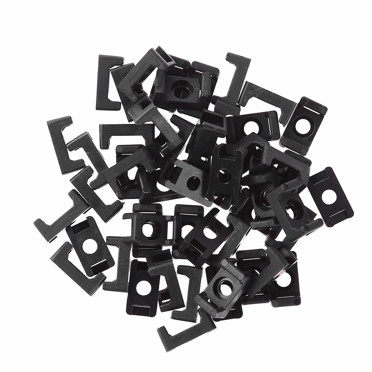 50 stk nylon fastgør beslag hjemmekontor kabelbinder mount base clips skrue type sadel form organisator vugger til ledningshåndtering