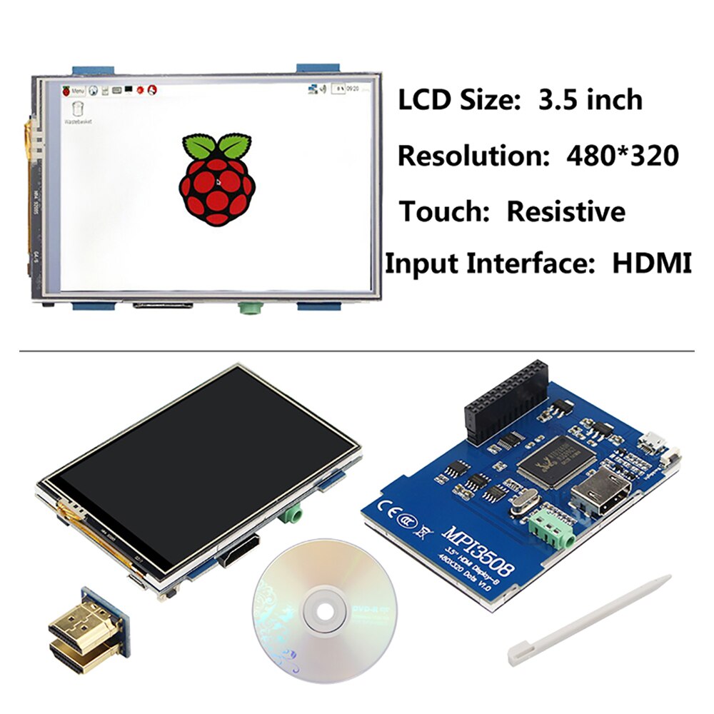 ITINIT R58 Raspberry Pi 4 Model 3B 3B+ Touch Screen 3.5/5/7 inch LCD Module Resistive/Capacitive Display Monitor Touch Panel