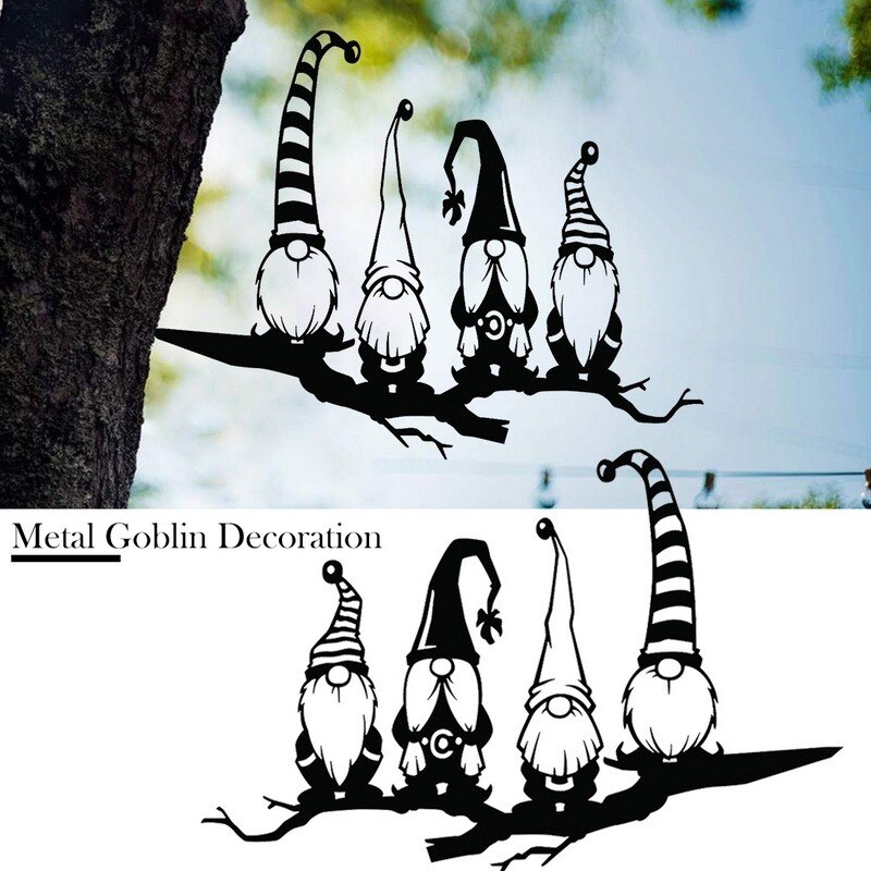 Goblin de Metal de suelo para decoración de jardín, decoración de acero, cubierta de pie para el hogar, jardín, exterior