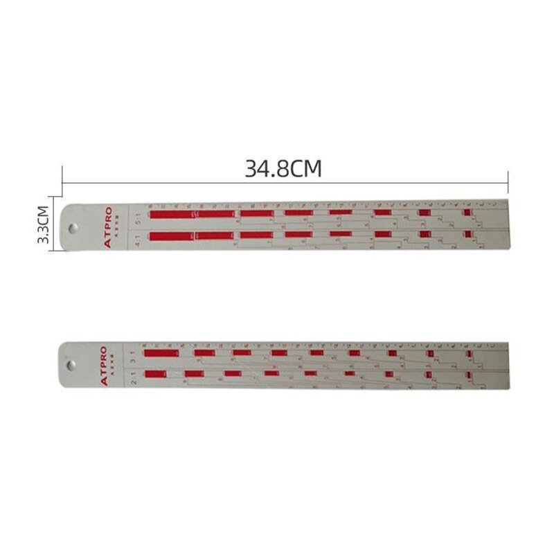 Stainless Steel Paint Stick Car Paint Proportional Measuring Scale Solvent Resistant Painting Mixing Tool Ruler Durable