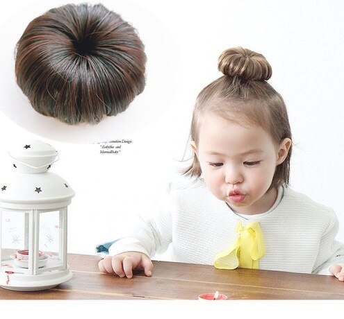 sterben Flut Mädchen Perücke Weibliche Baby Ball Kopf Haarnadel Mädchen Sommer Ausländischen Stil Baby Haar Perücke Kleine Clip Synthetische Chignon für Weiß