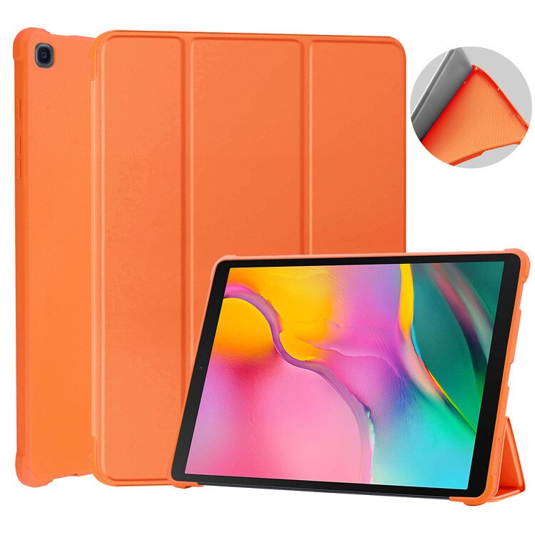Case for Samsung Galaxy Tab A 10.1 SM-T510/T515 Tablet Adjustable Folding Stand Cover for Samsung Galaxy Tab A 10.1 Case: Orange