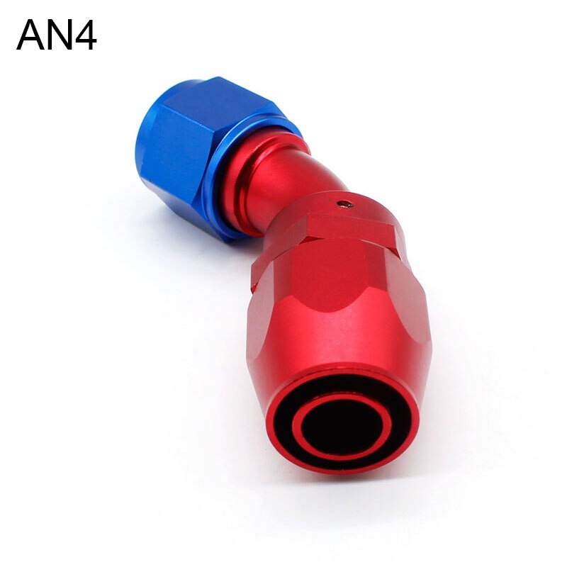AN4 AN6 AN8 AN10 AN12 Oil Fuel Swivel Hose Anoized Aluminum Straight Elbow 45 90 180 Degree Hose End Oil Fuel Reusable Fitting: 45degree AN4