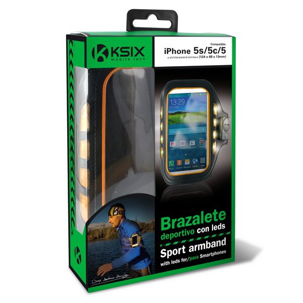 Sport Armband Met Led 4 "Zwart Neopreen