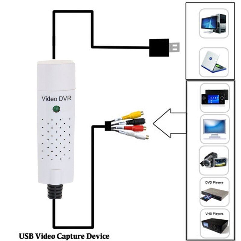 Kebidumei Usb 2.0 Naar Rca Usb Adapter Converter Audio Video Capture Card Adapter Pc Kabels Voor Tv Dvd Vhs Capture apparaat