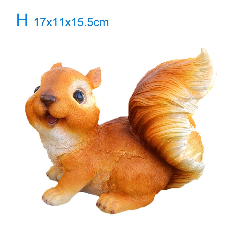 RESIN GARDEN SQUIRREL ANIMAL STATUE FIGURIUE GARDEN ORNAMENTS DECORATIONS FOR OUTDOOR GARDEN LAWN AND YARD: H