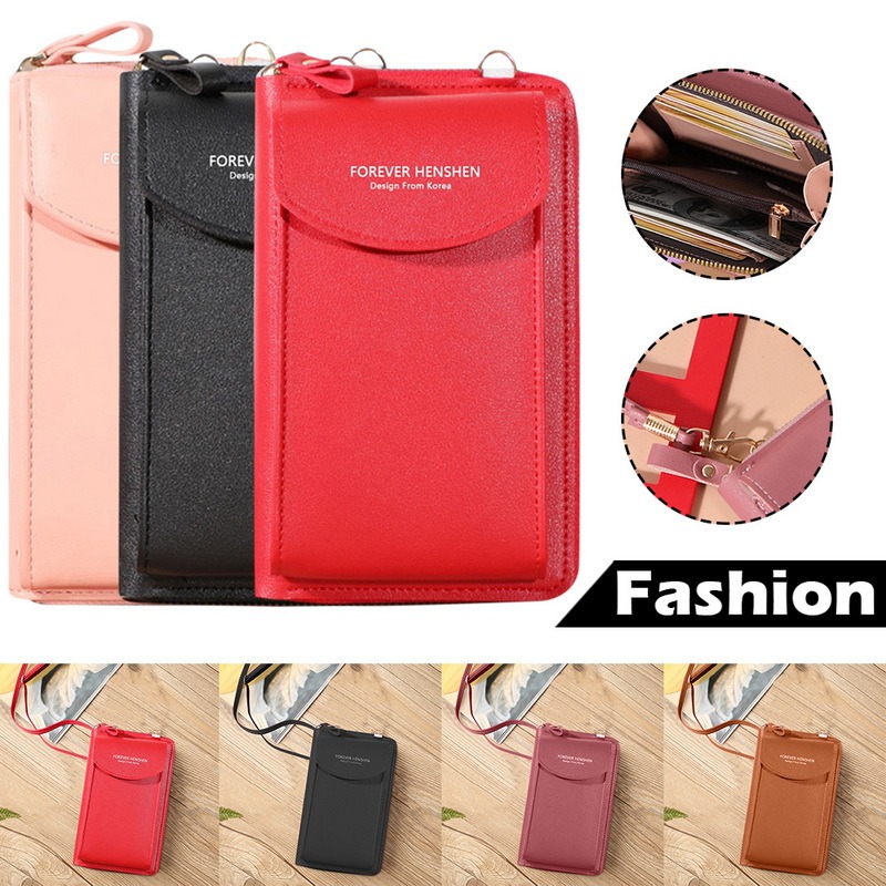 Shoulder Wallet Women Phone Wallet Purse Bag Women&#39;s Handbag Long Wristlet Wallets Clutch Messenger Shoulder Straps Bag