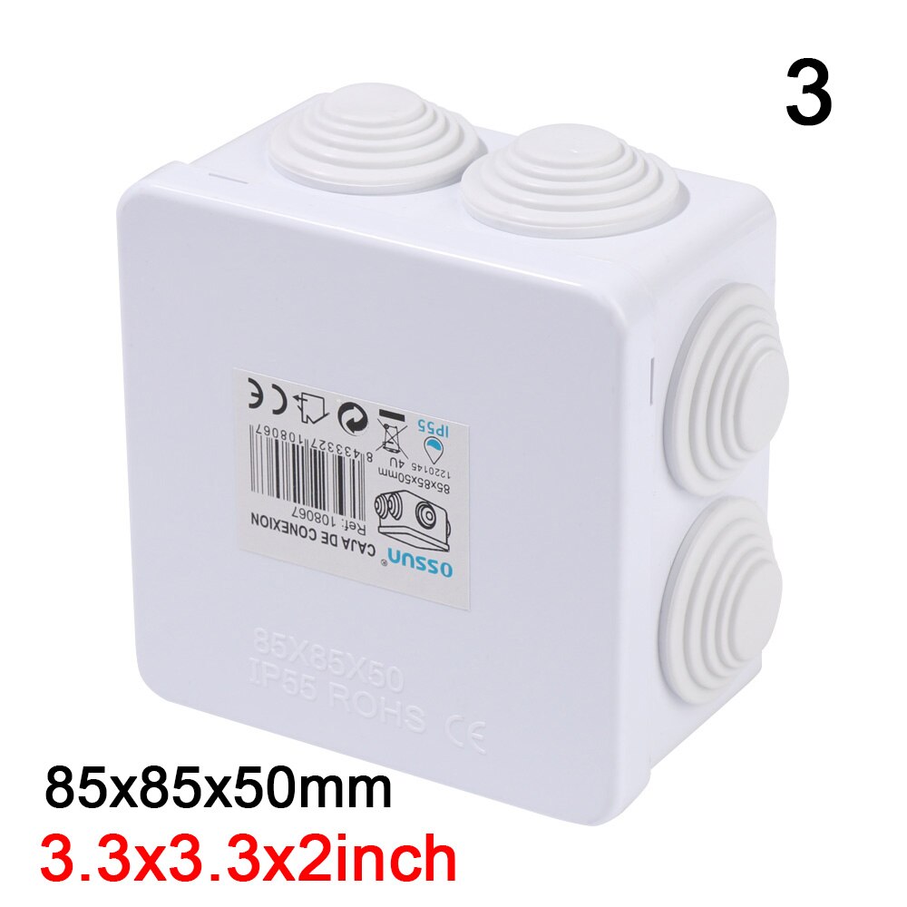 Waterproof Power Box ABS Plastic IP65 Electric Control Box DIY Outdoor Indoor Wire Shell Connection Cable Branch Junction Box: 85x85x50mm