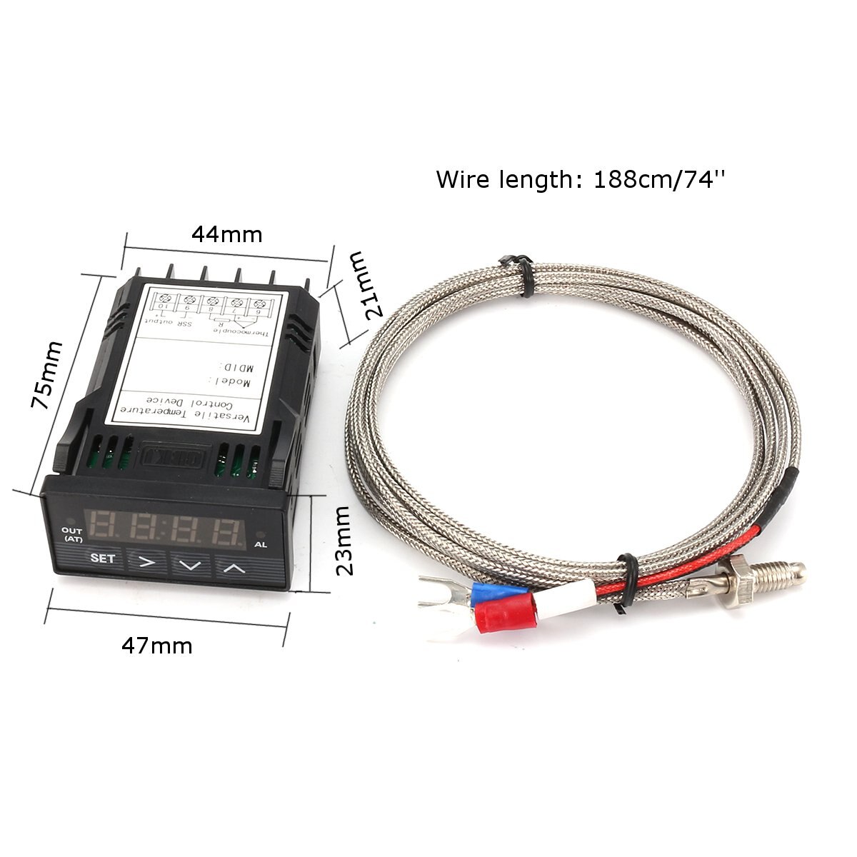 Dual Digital Display Pid Temperature Controller Furnace Kiln with Thermocouple