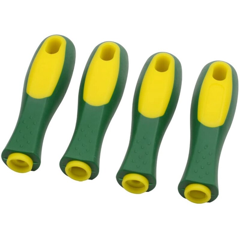GTBL 8 Pack Ergonomic Rubber File Handle for File or Mills, Round Hole and Rectangular Hole, 4-1/3Inch Length