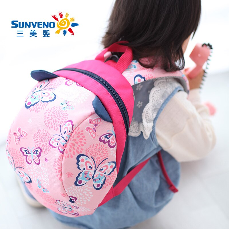 SUNVENO-sac à dos harnais pour bébé | Joli sac à dos de laisse de dessin animé pour tout-petits, sac à dos de sécurité Anti-perte sangle de marcheur dinosaure: Pink